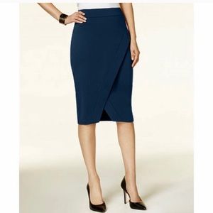 INC International Concepts Faux-Wrap Pencil Skirt